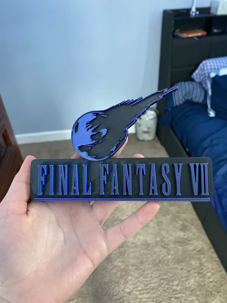 Epic Final Fantasy VII Sign: No AMS! - Free 3D Print Model - MakerWorld