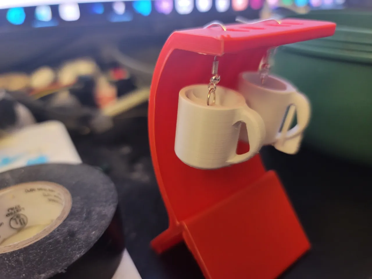 Coffee Cup Earring (Custom Supports) view 3