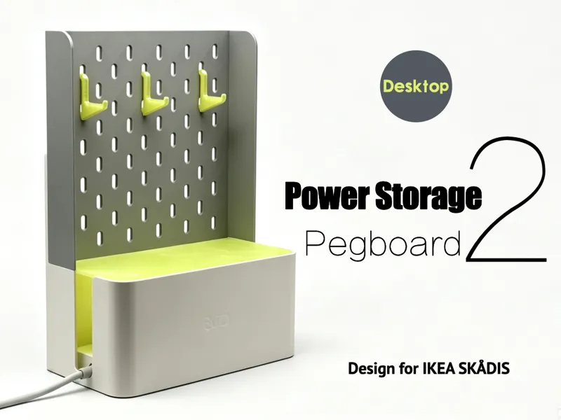 Desktop Power Strip Storage IKEA Skaids Pegboard