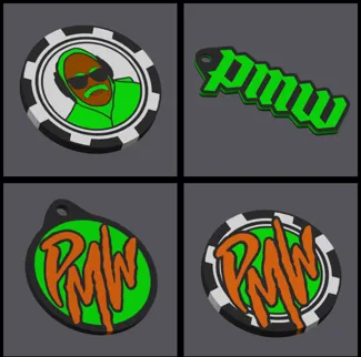 PMW PayMoneyWubby Keychains and Poker Chips