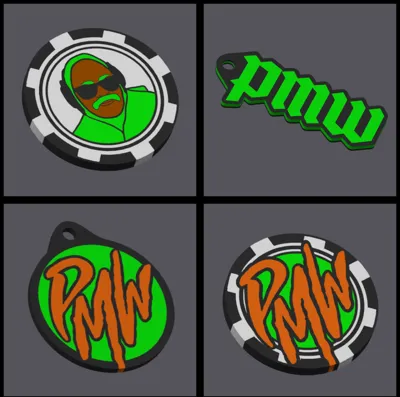 PMW PayMoneyWubby Keychains and Poker Chips