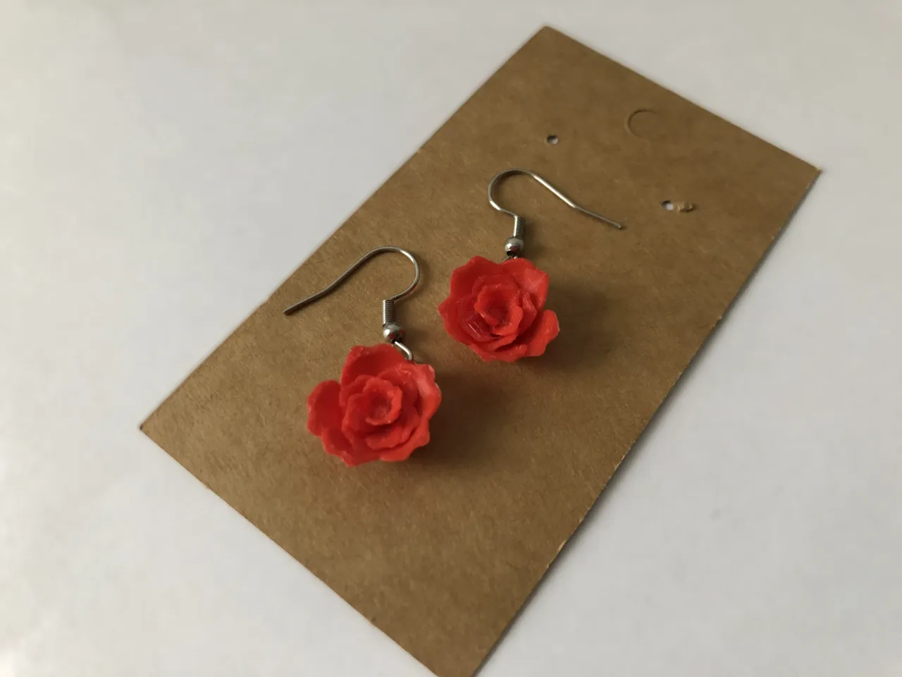 3D rose earrings, no AMS, 0.4mm nozzle view 4
