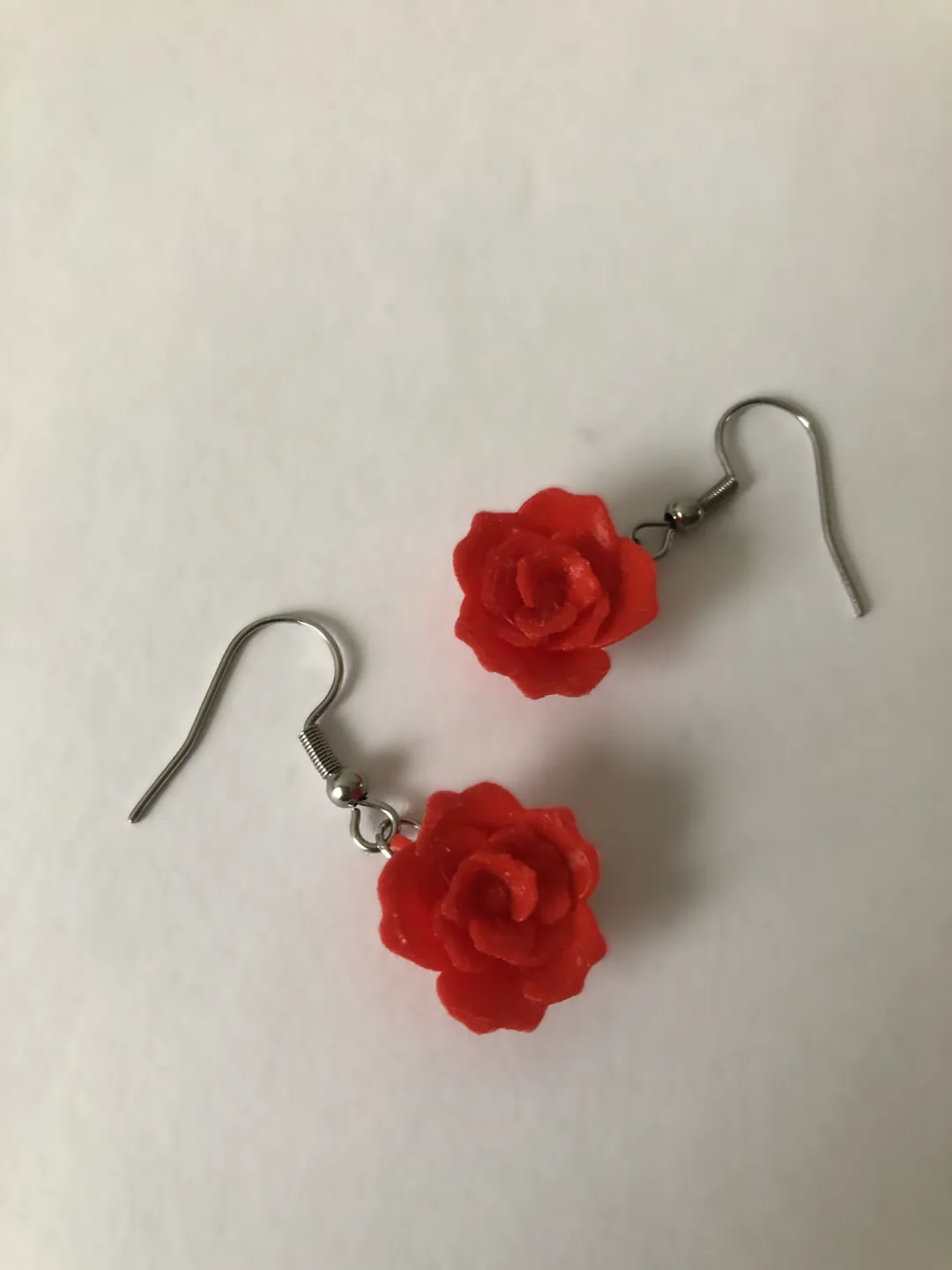 3D rose earrings, no AMS, 0.4mm nozzle view 2