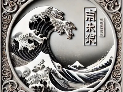Coaster inspired "The Great Wave of Kanagawa" FLAT