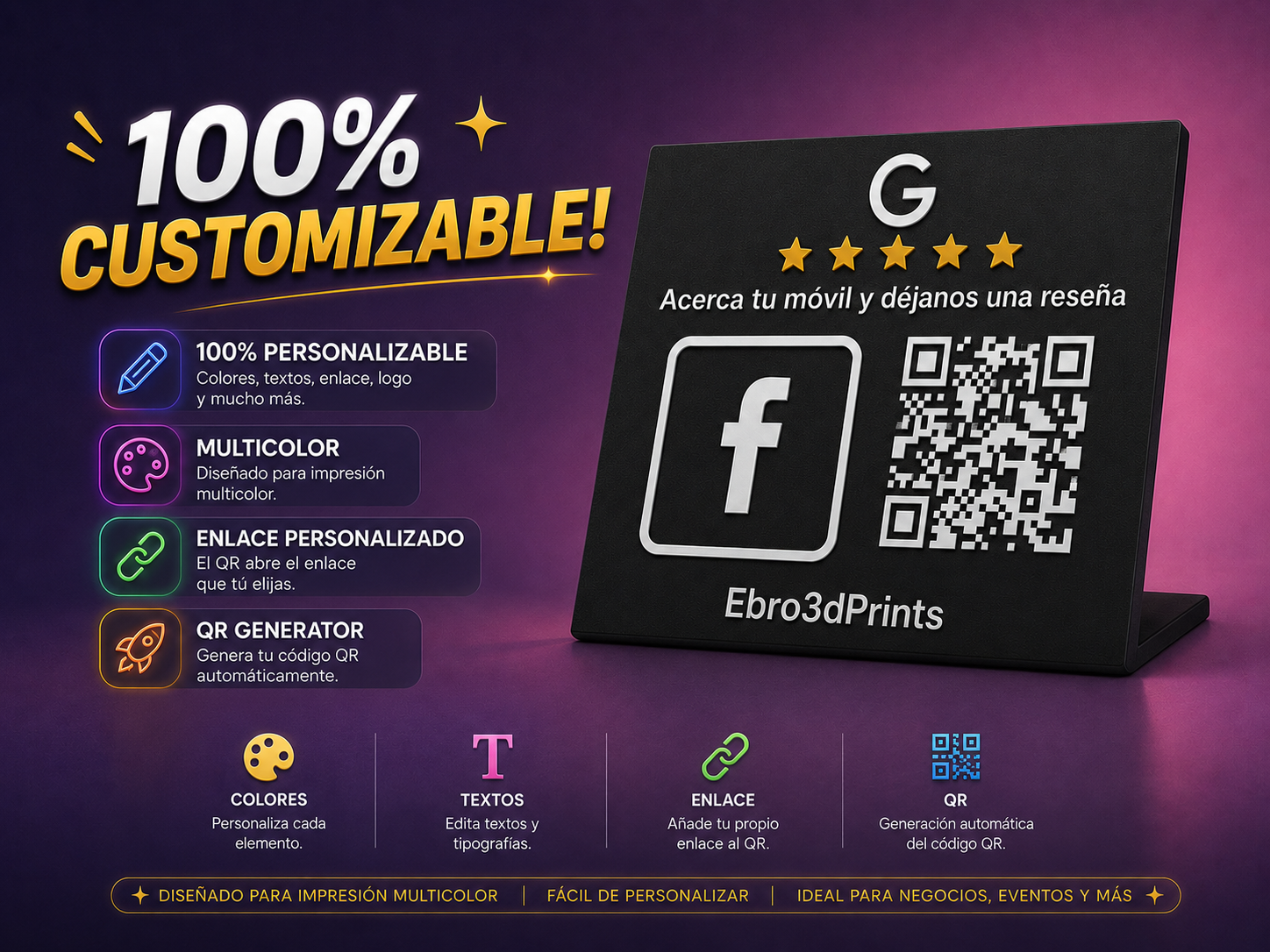 Smart Social Display - Facebook/Google - NFC+QR