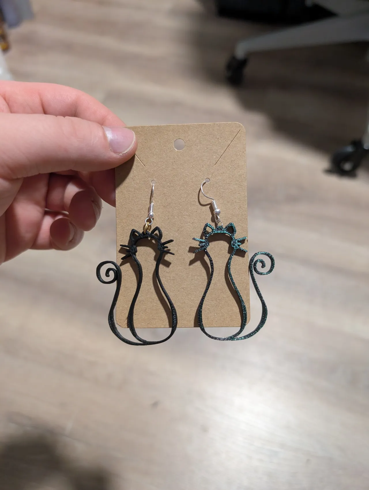 simple cat earrings view 2