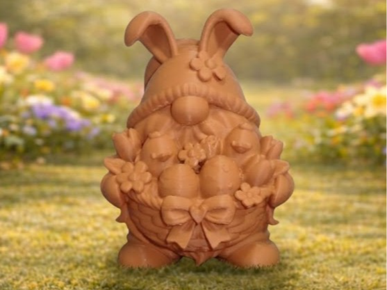 Cute Gnome W/ Bunny Ears & Basket full of Easter!