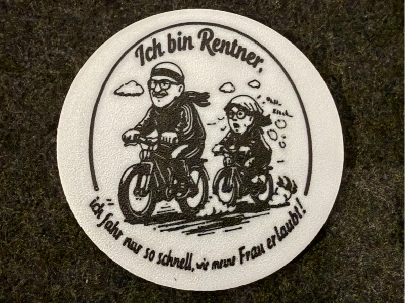 Untersetzer - Rentner mit Frau 