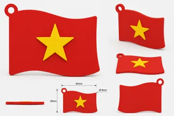 Modelo para impresión 3D: VietNam flag — vista de referencia 4