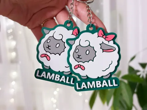 Palworld Lamball Keychain