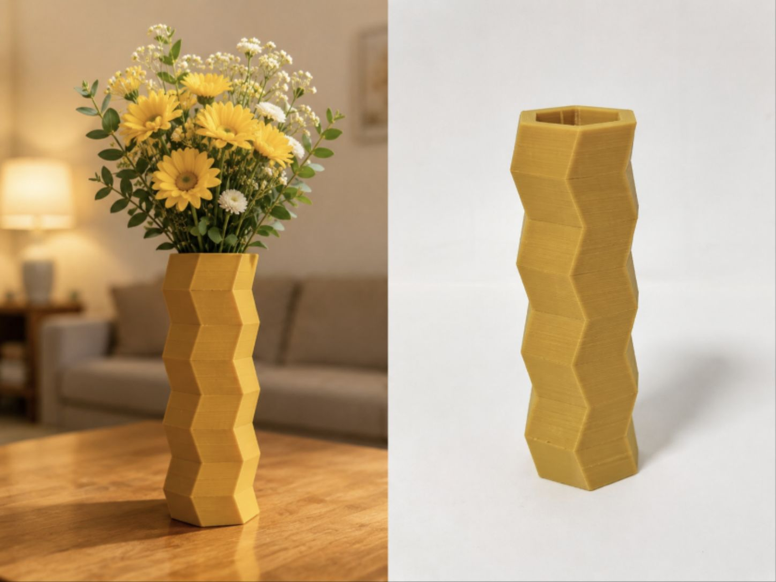 Golden Zigzag Vase