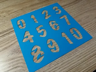Airbrush Stencil - Numbers 0..10