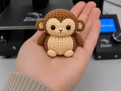 Cute Knitted Monkey Figure