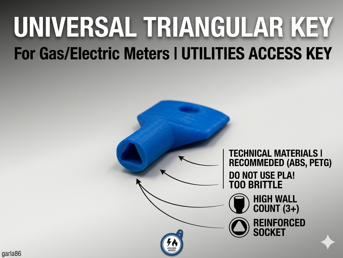Universal Triangular Key  For Gas/Electric Meters 