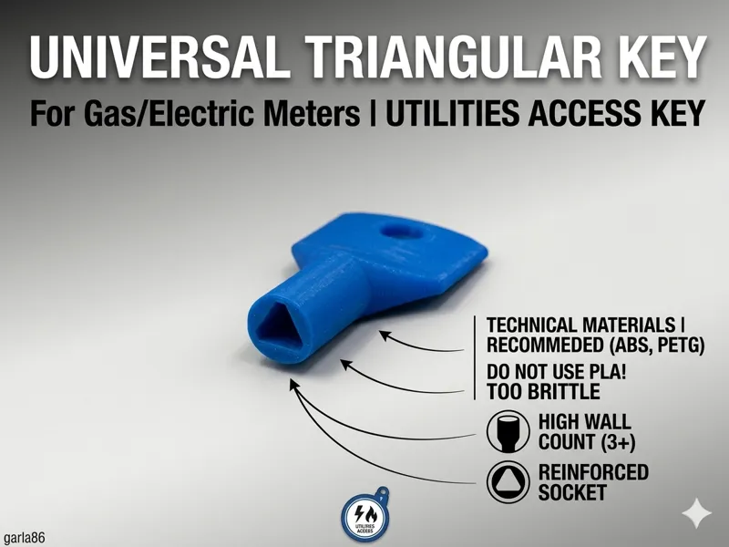 Universal Triangular Key  For Gas/Electric Meters 