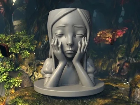 Maceta decorativa: Weeping/Crying flowerpot alice madness returns — referencia de MakerWorld