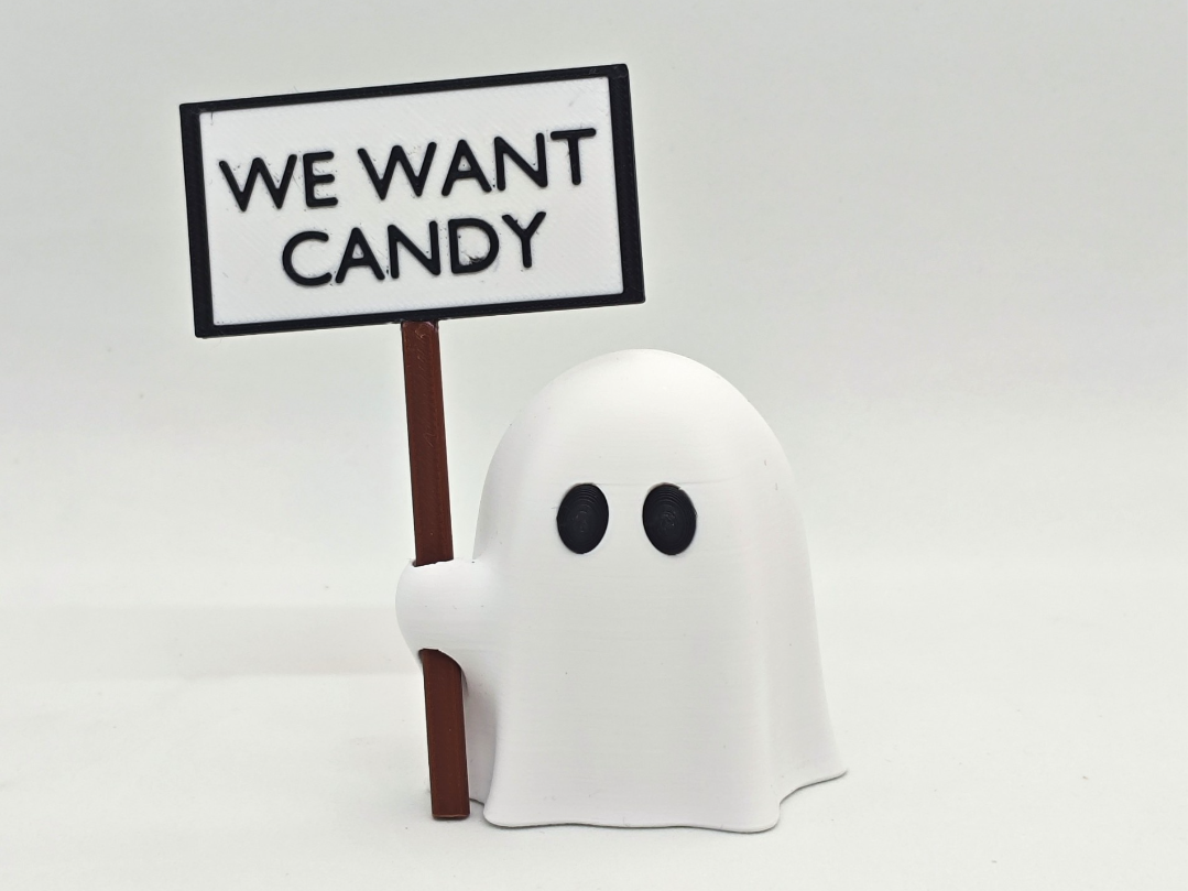 Customizable Ghost Sign Holder, Message Desk Decor