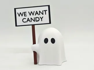 Customizable Ghost Sign Holder, Message Desk Decor