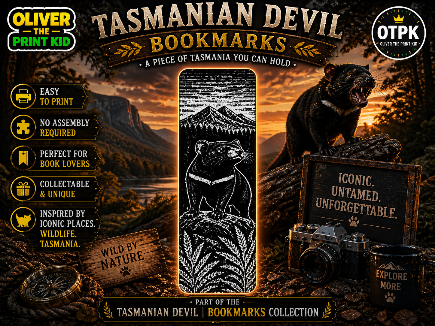 Tasmanian Devil Bookmark 