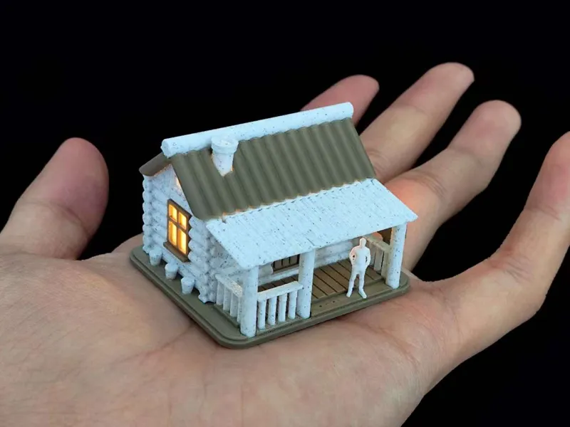 圆木拼装小屋