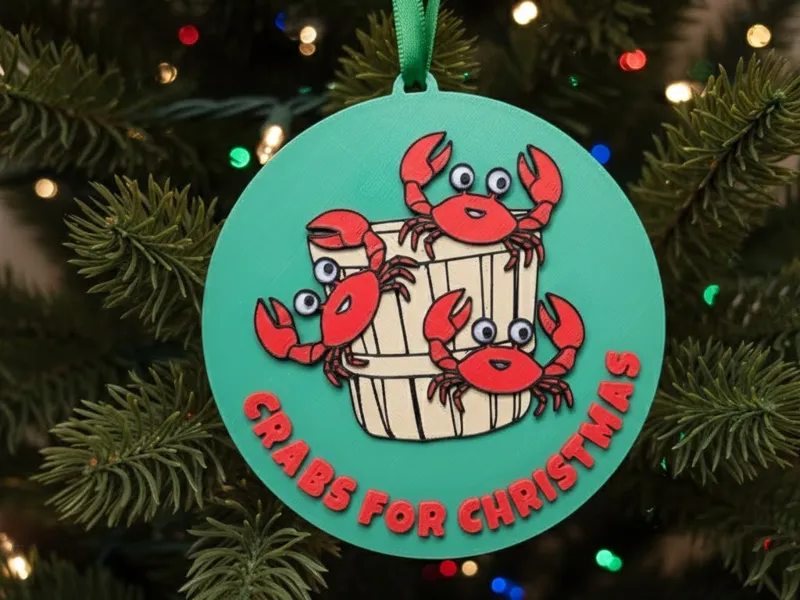Crabs For Christmas Ornament