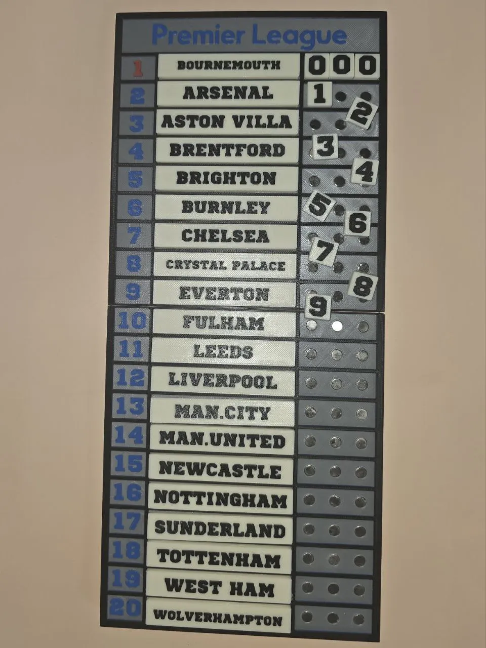 Universal Customizable League Table - 18-24 Teams - Free 3D Print Model ...
