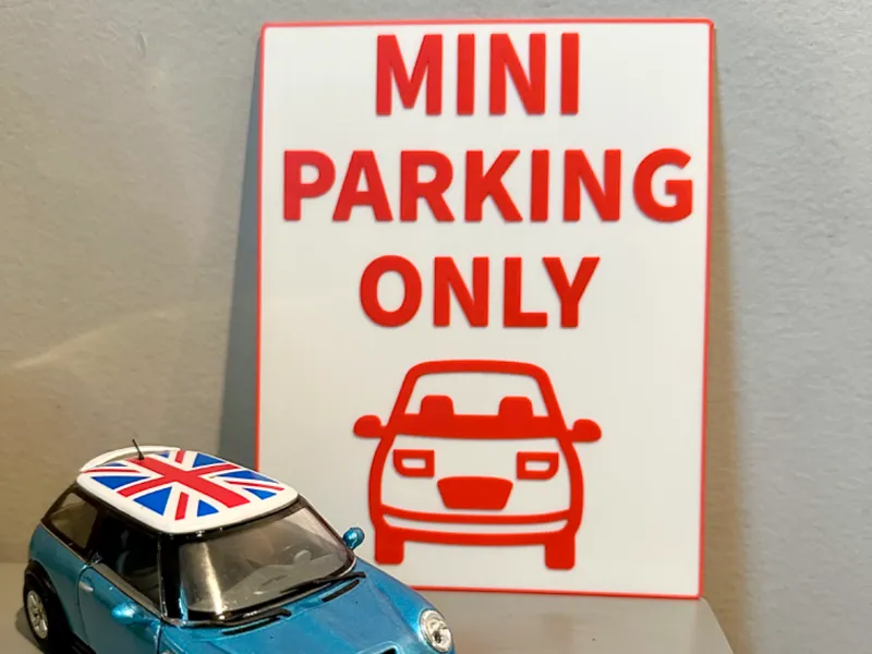 Mini Cooper Parking Sign