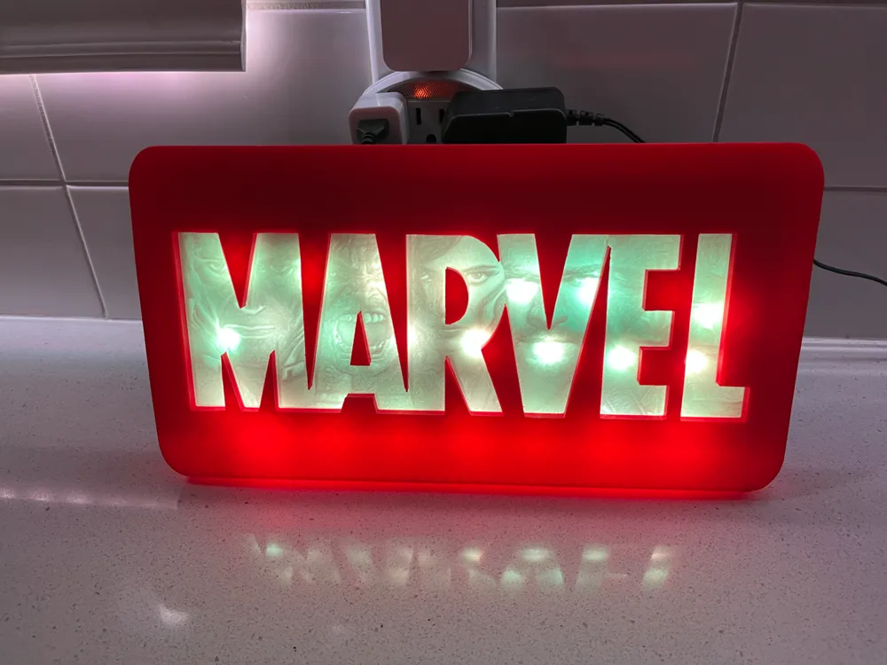 Marvel Lithopane LEDLightBox by Tommy Gun MakerWorld