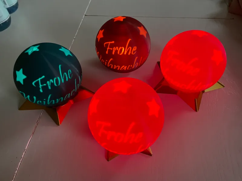 Personalized glowing Christmas stand-ball with LED and remote control (PiP)