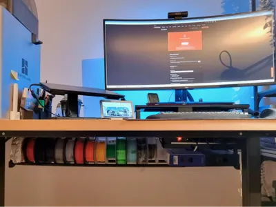 Under table fillament spool holder for Ikea Racka