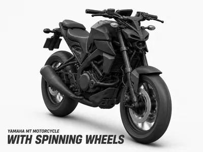 Sport Motorcycle with spinning wheels - Yamaha MT