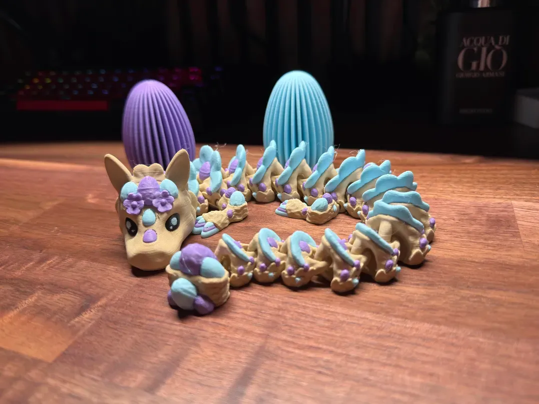 Easter Articulated Dragon - By Vixvvo3D view 3