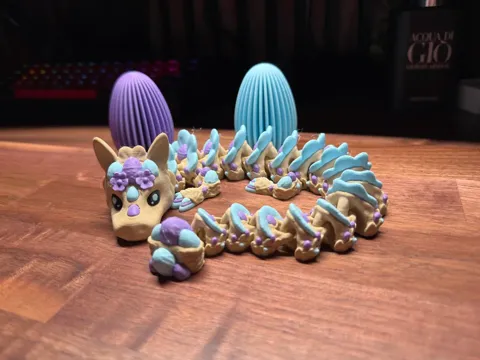 Easter Articulated Dragon - By Vixvvo3D view 3