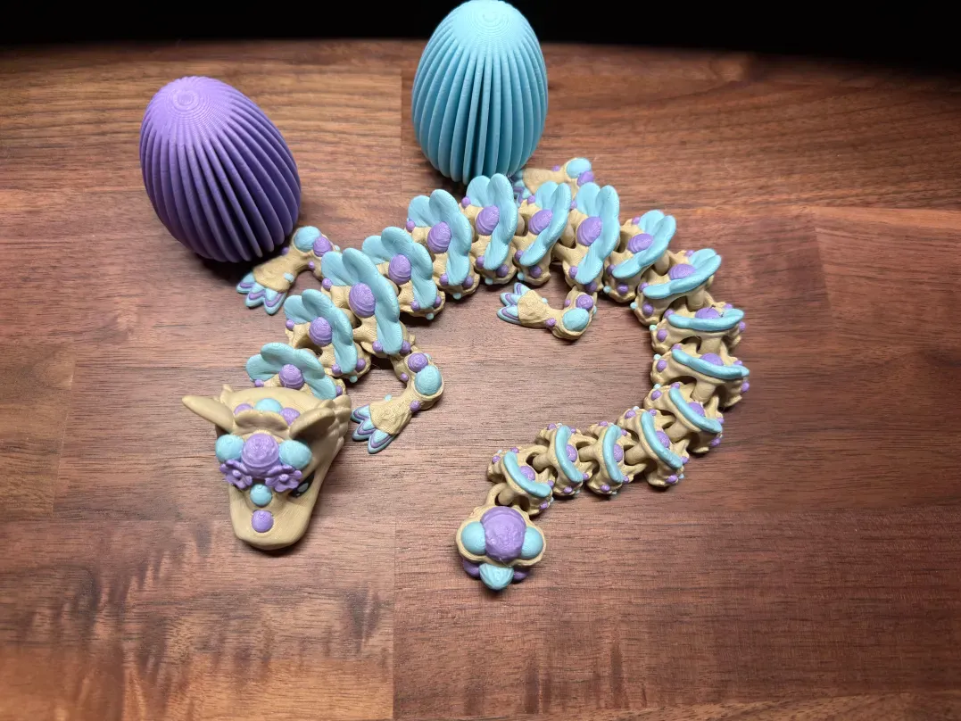 Easter Articulated Dragon - By Vixvvo3D view 2