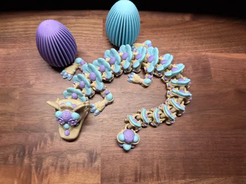 Easter Articulated Dragon - By Vixvvo3D view 2