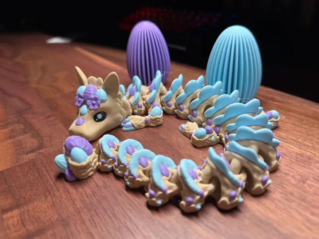Easter Articulated Dragon - By Vixvvo3D view 4