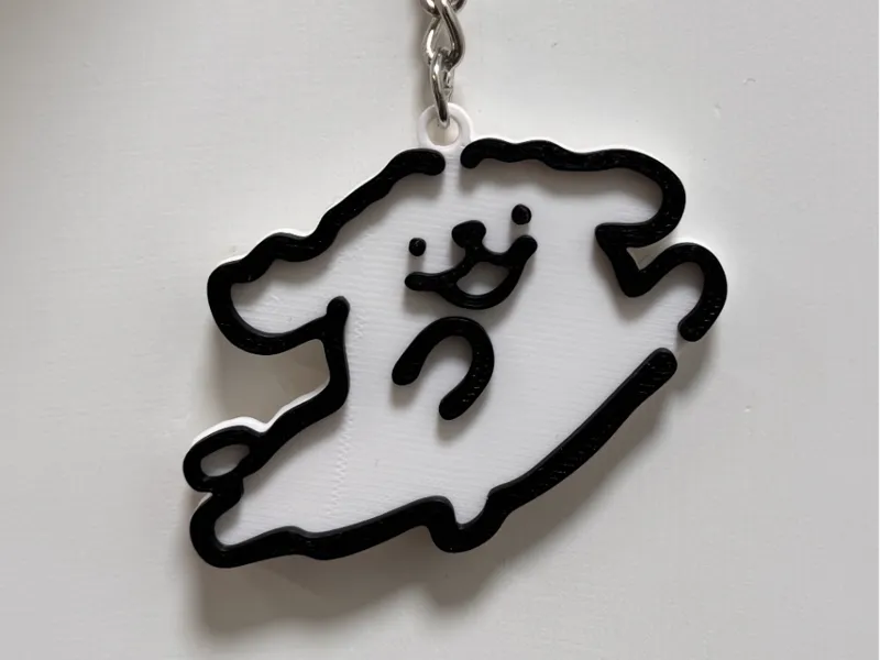 No AMS Maltese dog Keychain 線條小狗xiantiao E