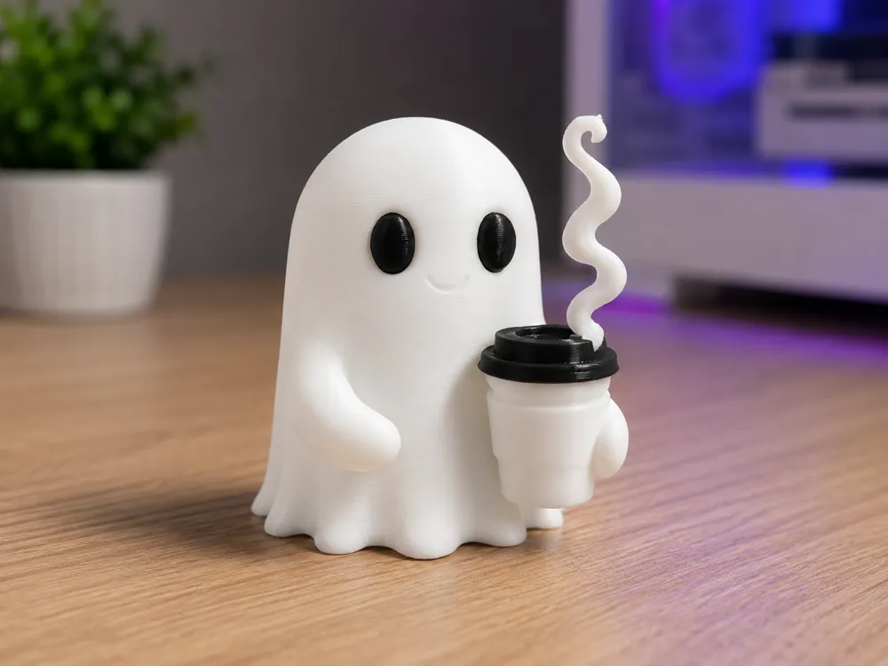 Adorno temático: Cute Ghost & Coffee. Referencia del modelo original.