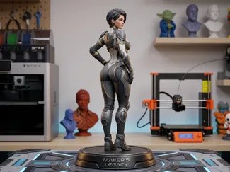 Sexy Sci-Fi Cyber Suit Statue