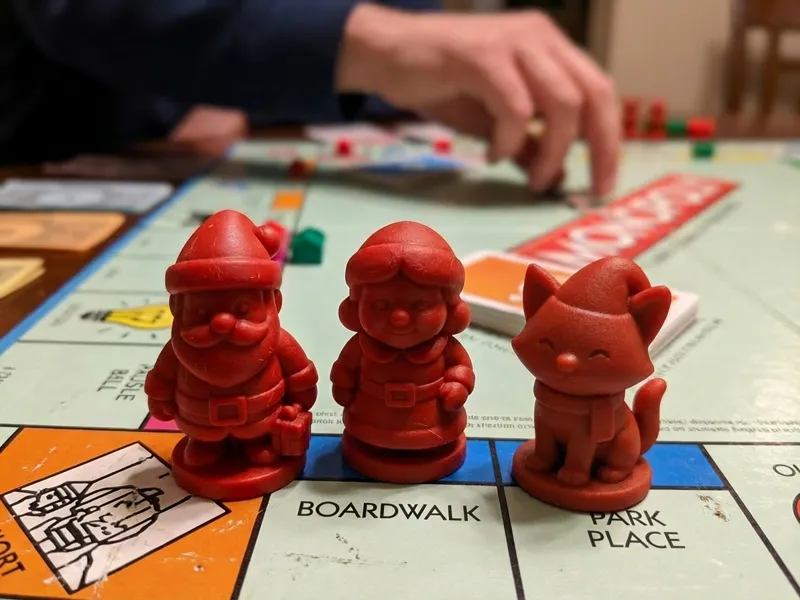 Snow Cat – Christmas Monopoly-Style Token