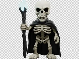 skeleton holding a staff