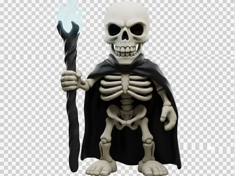 skeleton holding a staff