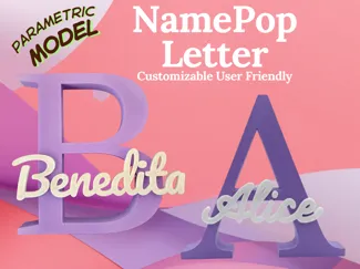 Plate Letter and Name - Parametric - Customizable