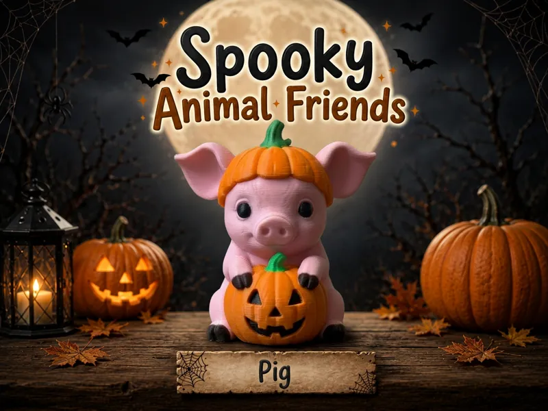 Pig Ghost Spooky Animal Friends