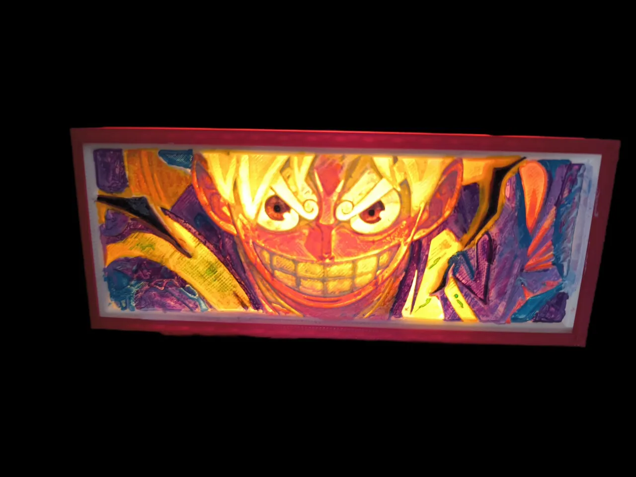 Luffy Gear 5 — Lightbox multicolore One Piece view 2