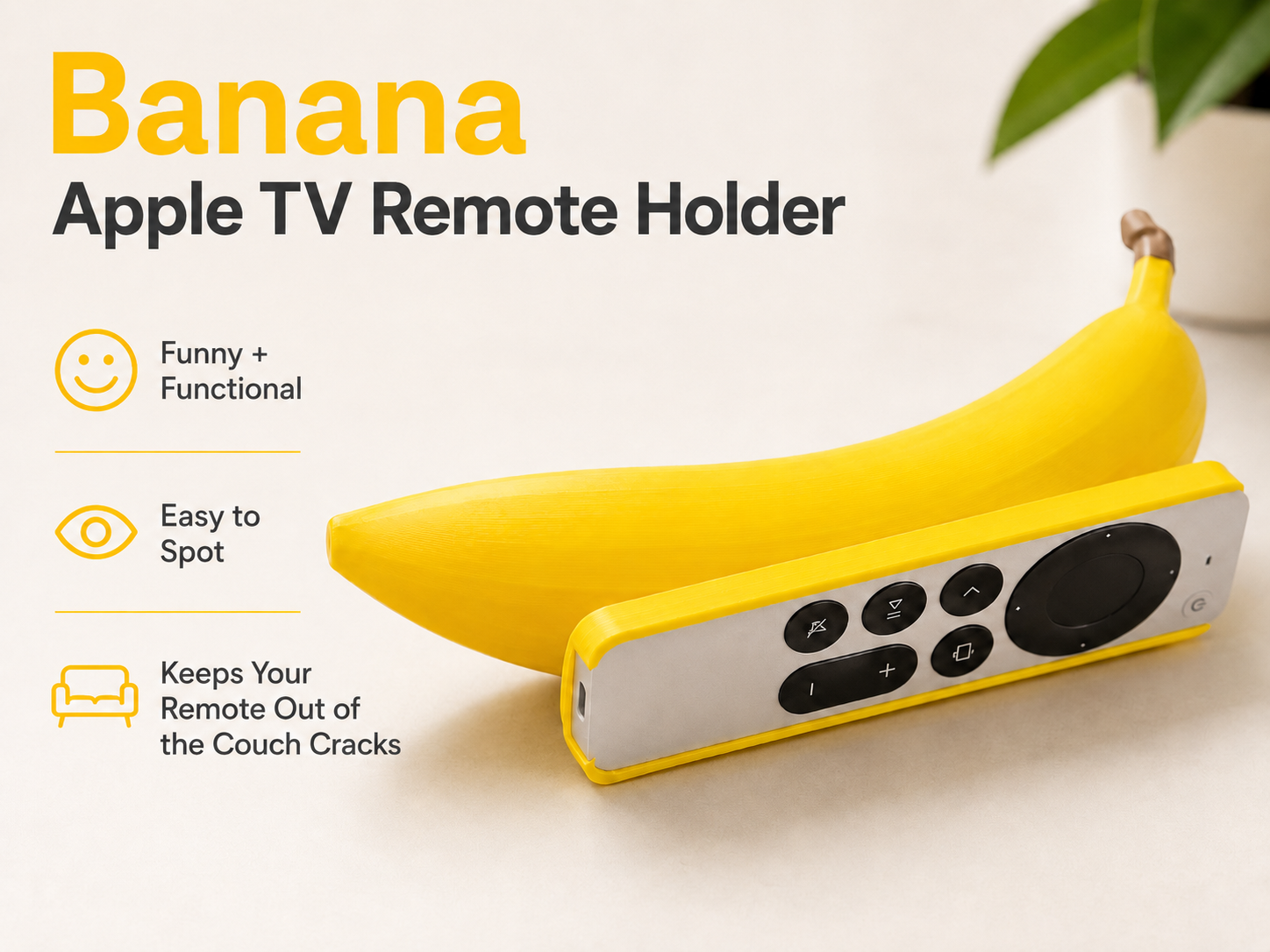 Banana Apple TV Siri & Firestick Remote Holder