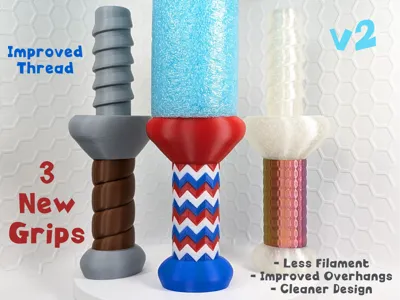 v2 Kid Size Pool Noodle Sword (Holes ~19 & 25mm)