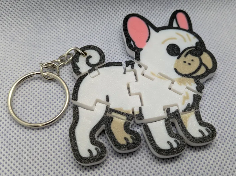 French Bulldog key tag flexi or solid toy