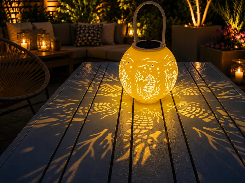Seahorse Glow – Solarlaterne Seepferdchen-Motiv