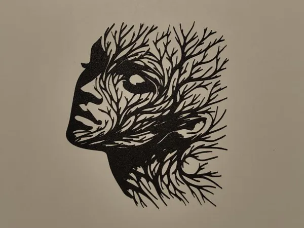 Tableau mural silhouette femme-arbre